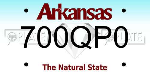 700QP0 Arkansas License Plate