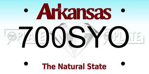 700SYO Arkansas License Plate