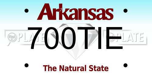 700TIE Arkansas License Plate