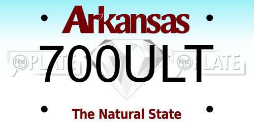 700ULT Arkansas License Plate