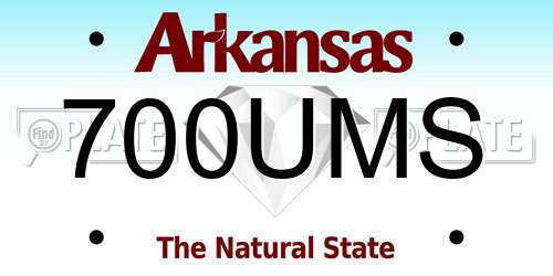 700UMS Arkansas License Plate