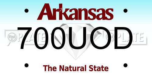 700UOD Arkansas License Plate