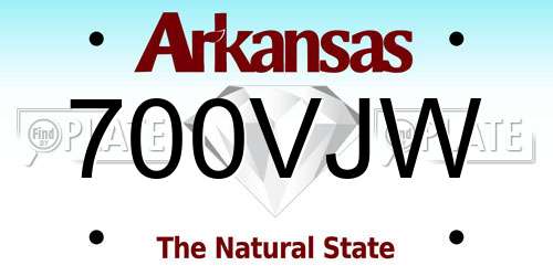 700VJW Arkansas License Plate