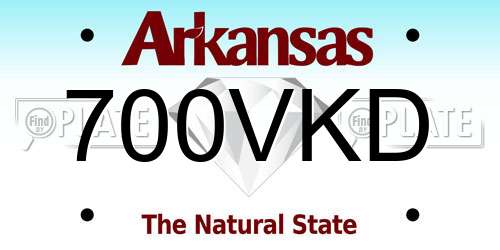 700VKD Arkansas License Plate