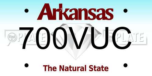 700VUC Arkansas License Plate