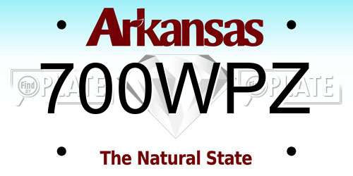 700WPZ Arkansas License Plate