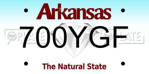 700YGF Arkansas License Plate