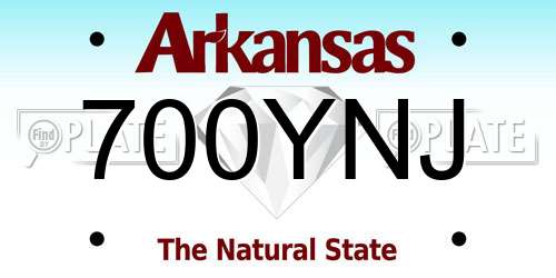 700YNJ Arkansas License Plate