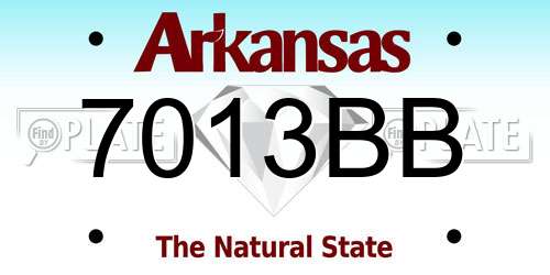 7013BB Arkansas License Plate