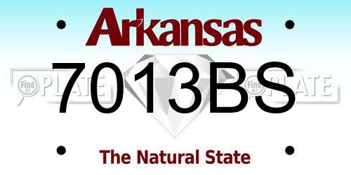 7013BS Arkansas License Plate