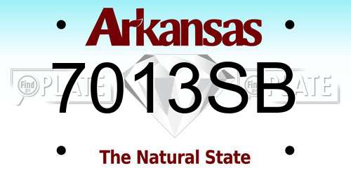 7013SB Arkansas License Plate