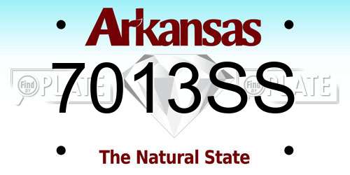 7013SS Arkansas License Plate