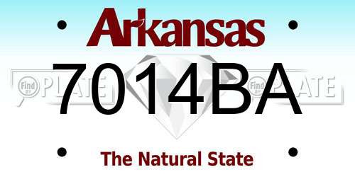 7014BA Arkansas License Plate