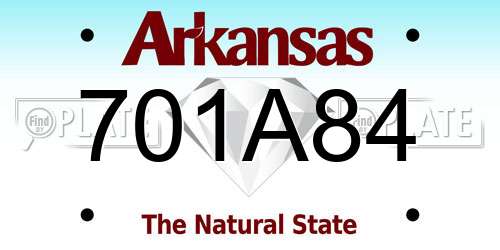 701A84 Arkansas License Plate
