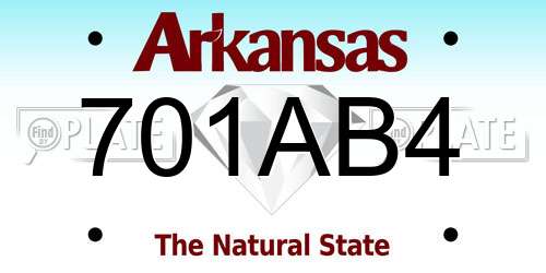 701AB4 Arkansas License Plate