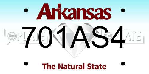 701AS4 Arkansas License Plate