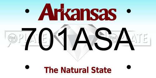 701ASA Arkansas License Plate