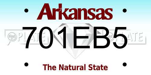 701EB5 Arkansas License Plate