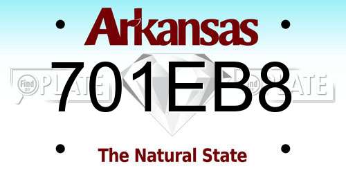 701EB8 Arkansas License Plate