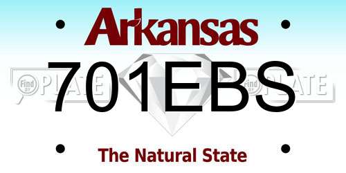 701EBS Arkansas License Plate