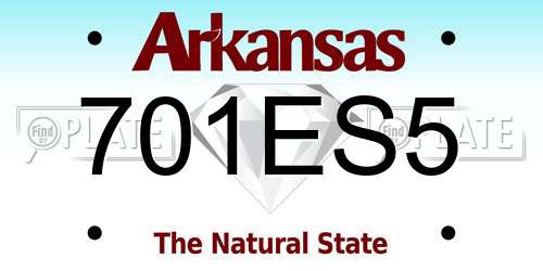 701ES5 Arkansas License Plate