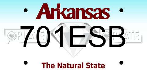 701ESB Arkansas License Plate