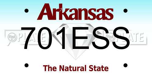 701ESS Arkansas License Plate