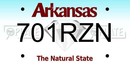 701RZN Arkansas License Plate