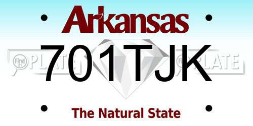 701TJK Arkansas License Plate