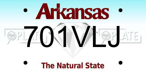701VLJ Arkansas License Plate