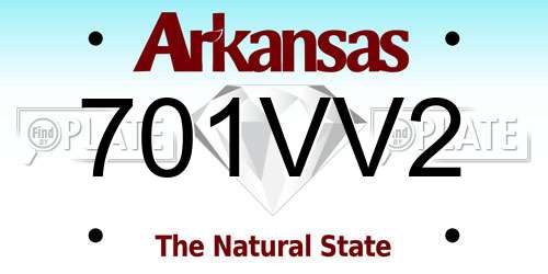 701VV2 Arkansas License Plate