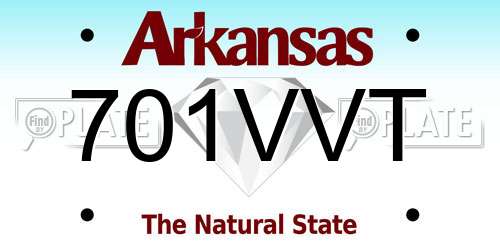 701VVT Arkansas License Plate