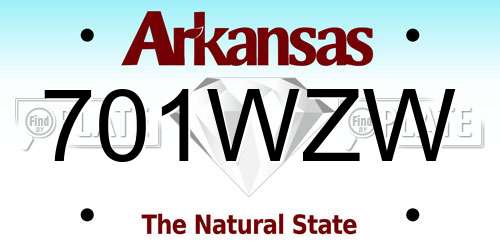 701WZW Arkansas License Plate