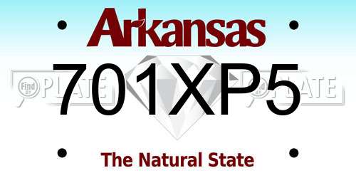 701XP5 Arkansas License Plate
