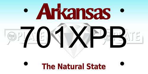 701XPB Arkansas License Plate
