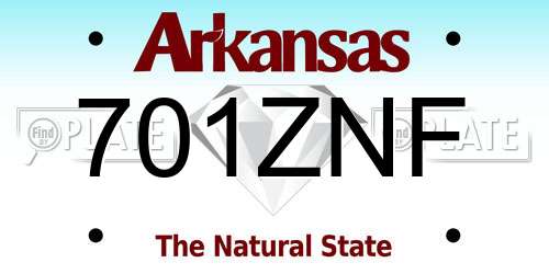 701ZNF Arkansas License Plate