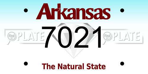 7021 Arkansas License Plate
