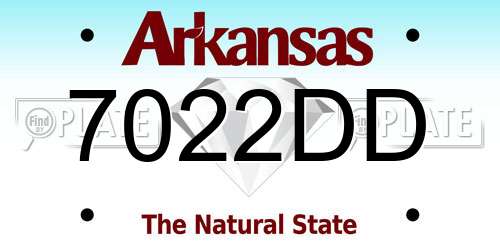 7022DD Arkansas License Plate