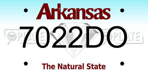 7022DO Arkansas License Plate