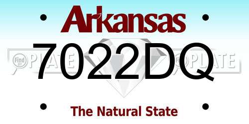 7022DQ Arkansas License Plate