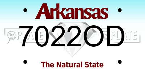 7022OD Arkansas License Plate