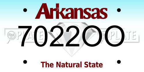7022OO Arkansas License Plate