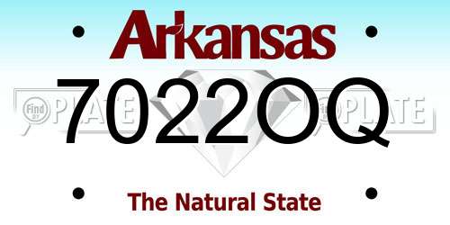 7022OQ Arkansas License Plate