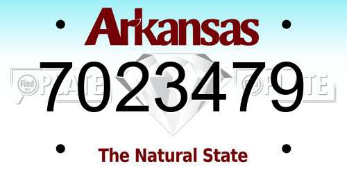 7023479 Arkansas License Plate