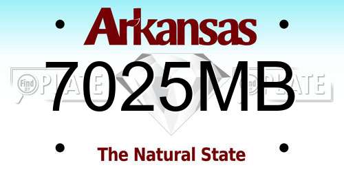 7025MB Arkansas License Plate