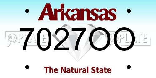 7027OO Arkansas License Plate