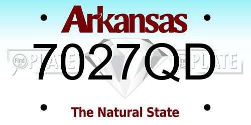 7027QD Arkansas License Plate