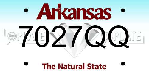 7027QQ Arkansas License Plate
