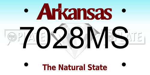 7028MS Arkansas License Plate