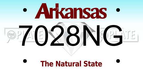 7028NG Arkansas License Plate